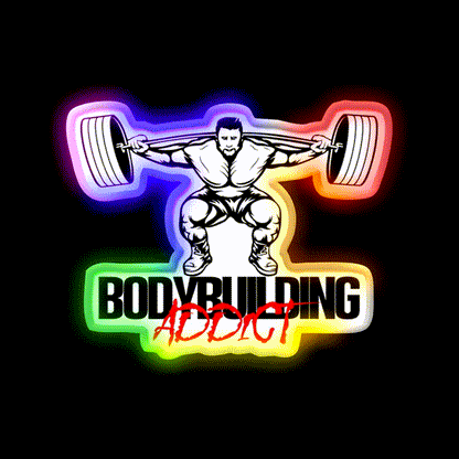 Bodybuilding Addict 10 Black Gym Fitness Led Neon Sign Rgb Color