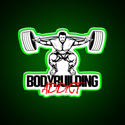 Bodybuilding Addict 10 Black Gym Fitness Led Neon Sign Rgb Color