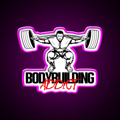 Bodybuilding Addict 10 Black Gym Fitness Led Neon Sign Rgb Color