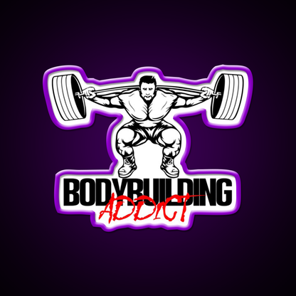 Bodybuilding Addict 10 Black Gym Fitness Led Neon Sign Rgb Color