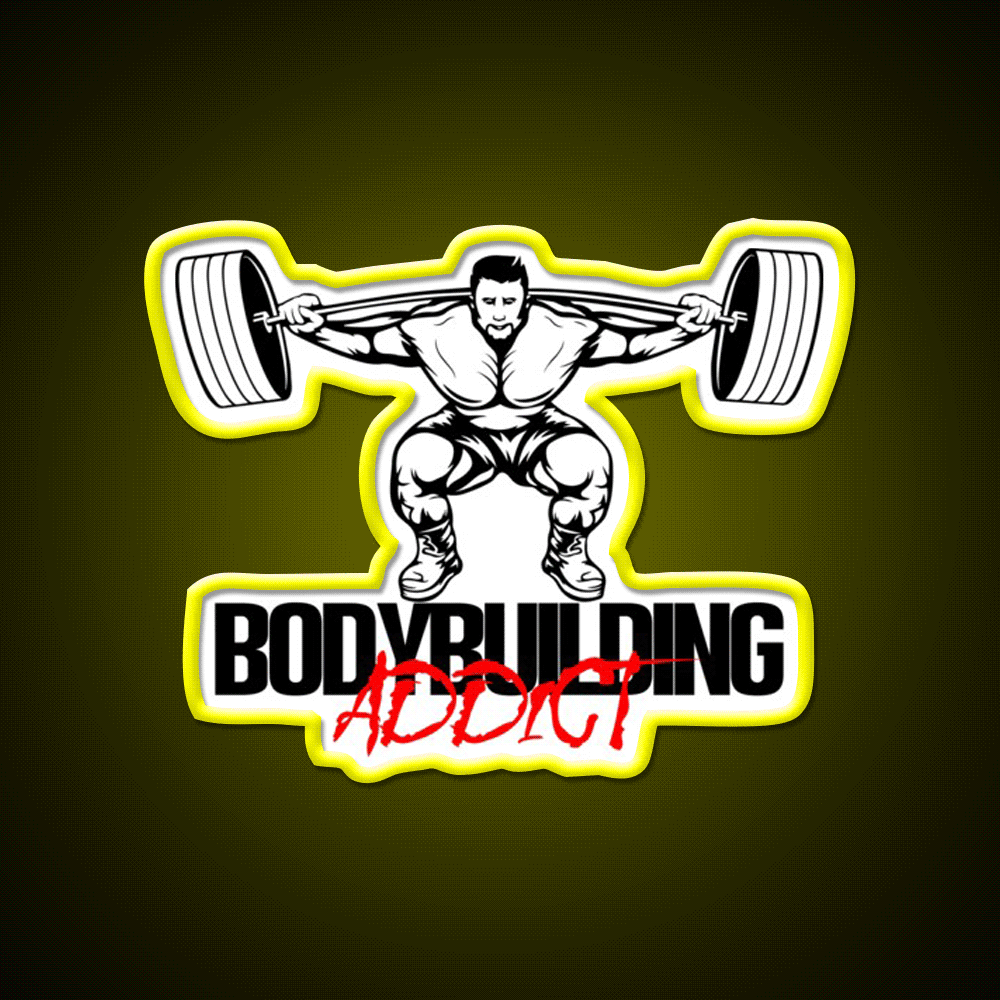 Bodybuilding Addict 10 Black Gym Fitness Led Neon Sign Rgb Color