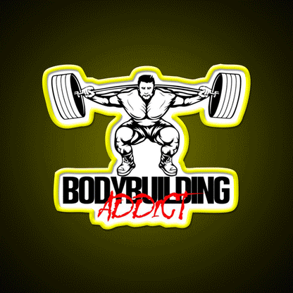 Bodybuilding Addict 10 Black Gym Fitness Led Neon Sign Rgb Color