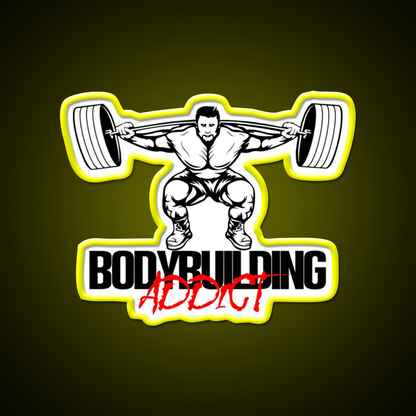 Bodybuilding Addict 10 Black Gym Fitness Led Neon Sign Rgb Color