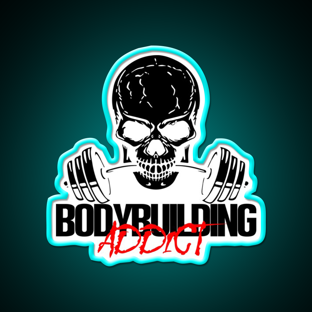 Bodybuilding Addict 11 Black Gym Fitness Led Neon Sign Rgb Color