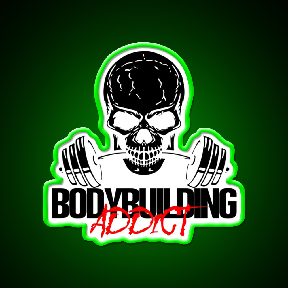 Bodybuilding Addict 11 Black Gym Fitness Led Neon Sign Rgb Color