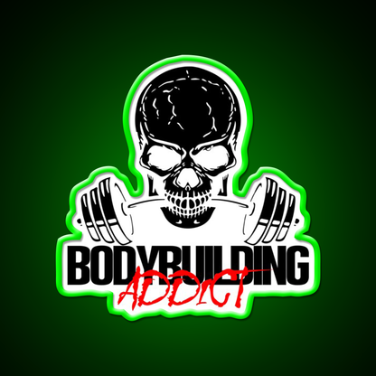 Bodybuilding Addict 11 Black Gym Fitness Led Neon Sign Rgb Color