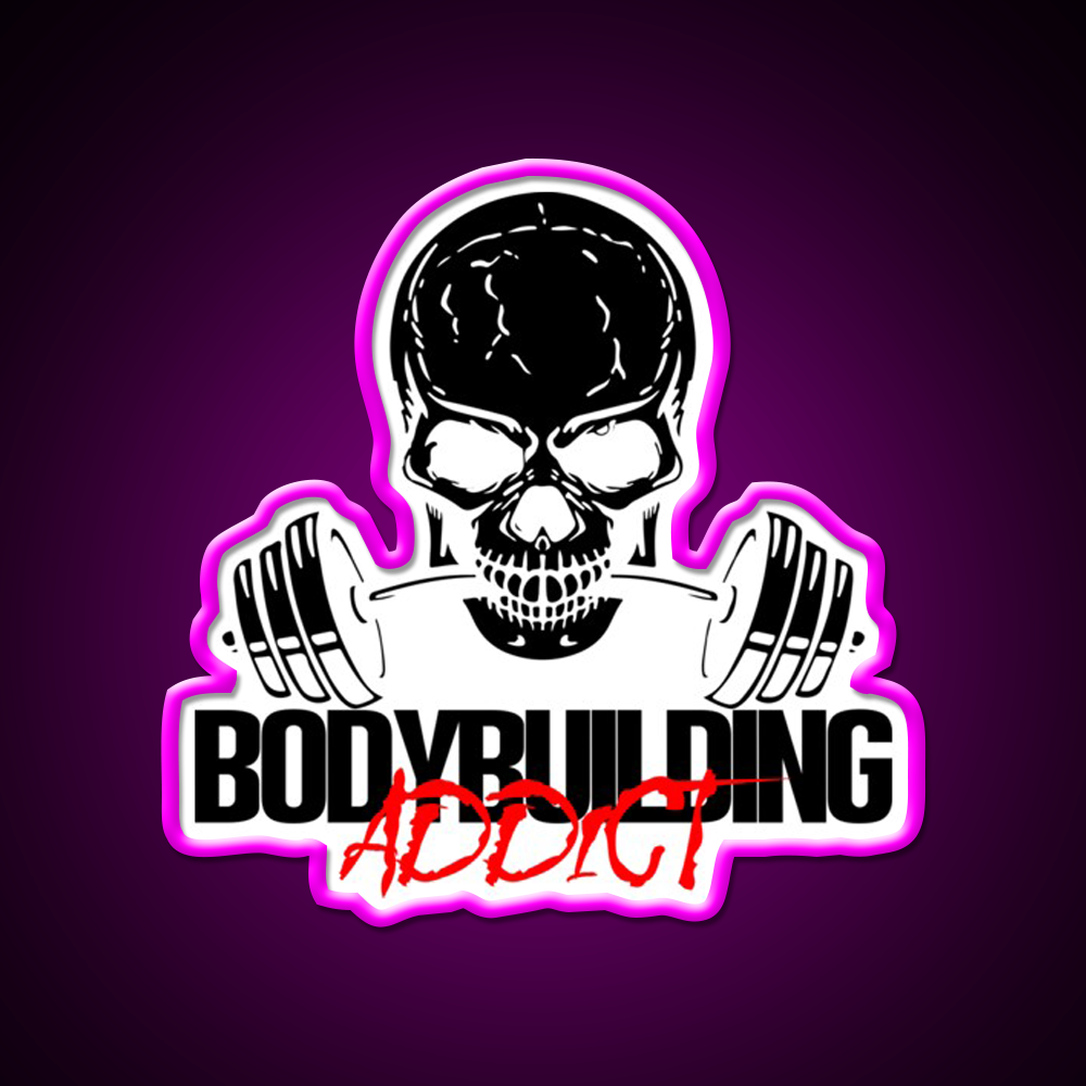 Bodybuilding Addict 11 Black Gym Fitness Led Neon Sign Rgb Color