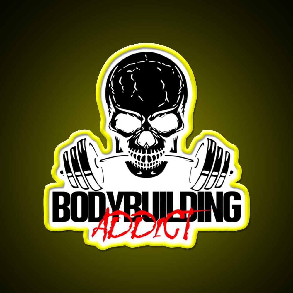 Bodybuilding Addict 11 Black Gym Fitness Led Neon Sign Rgb Color