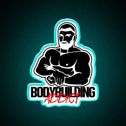 Bodybuilding Addict 12 Black Gym Fitness Led Neon Sign Rgb Color