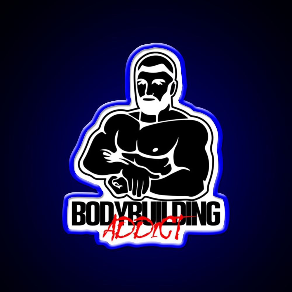 Bodybuilding Addict 12 Black Gym Fitness Led Neon Sign Rgb Color