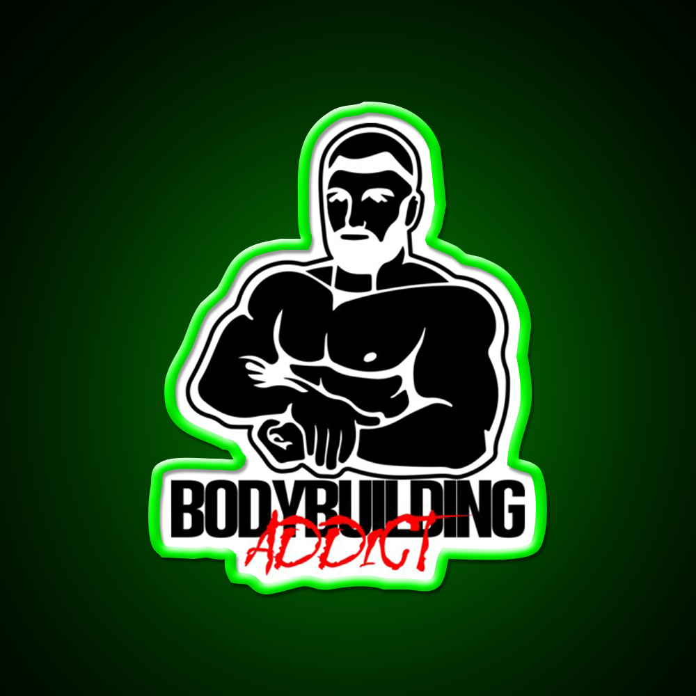 Bodybuilding Addict 12 Black Gym Fitness Led Neon Sign Rgb Color