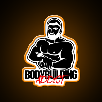 Bodybuilding Addict 12 Black Gym Fitness Led Neon Sign Rgb Color