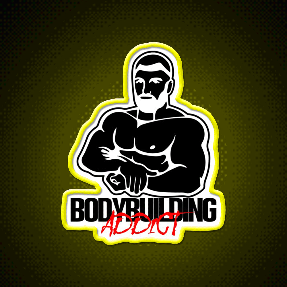Bodybuilding Addict 12 Black Gym Fitness Led Neon Sign Rgb Color