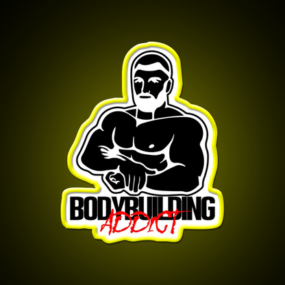 Bodybuilding Addict 12 Black Gym Fitness Led Neon Sign Rgb Color