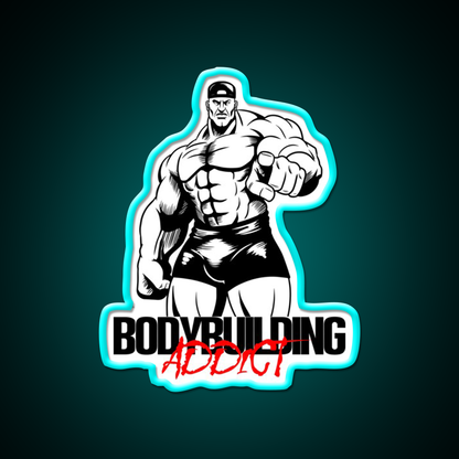 Bodybuilding Addict 13 Black Gym Fitness Led Neon Sign Rgb Color