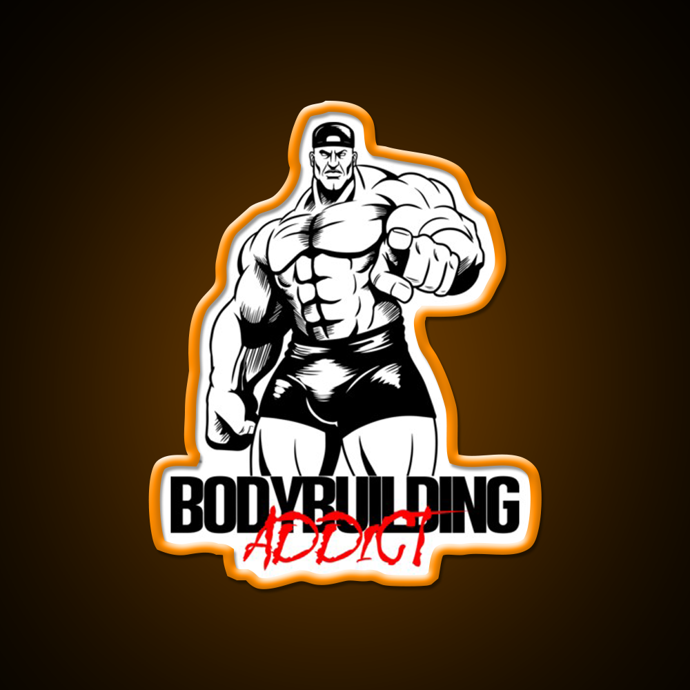 Bodybuilding Addict 13 Black Gym Fitness Led Neon Sign Rgb Color