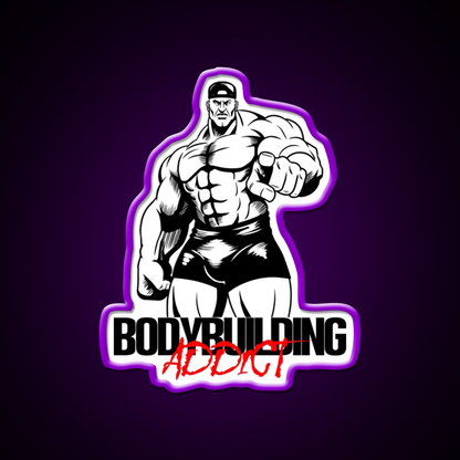 Bodybuilding Addict 13 Black Gym Fitness Led Neon Sign Rgb Color