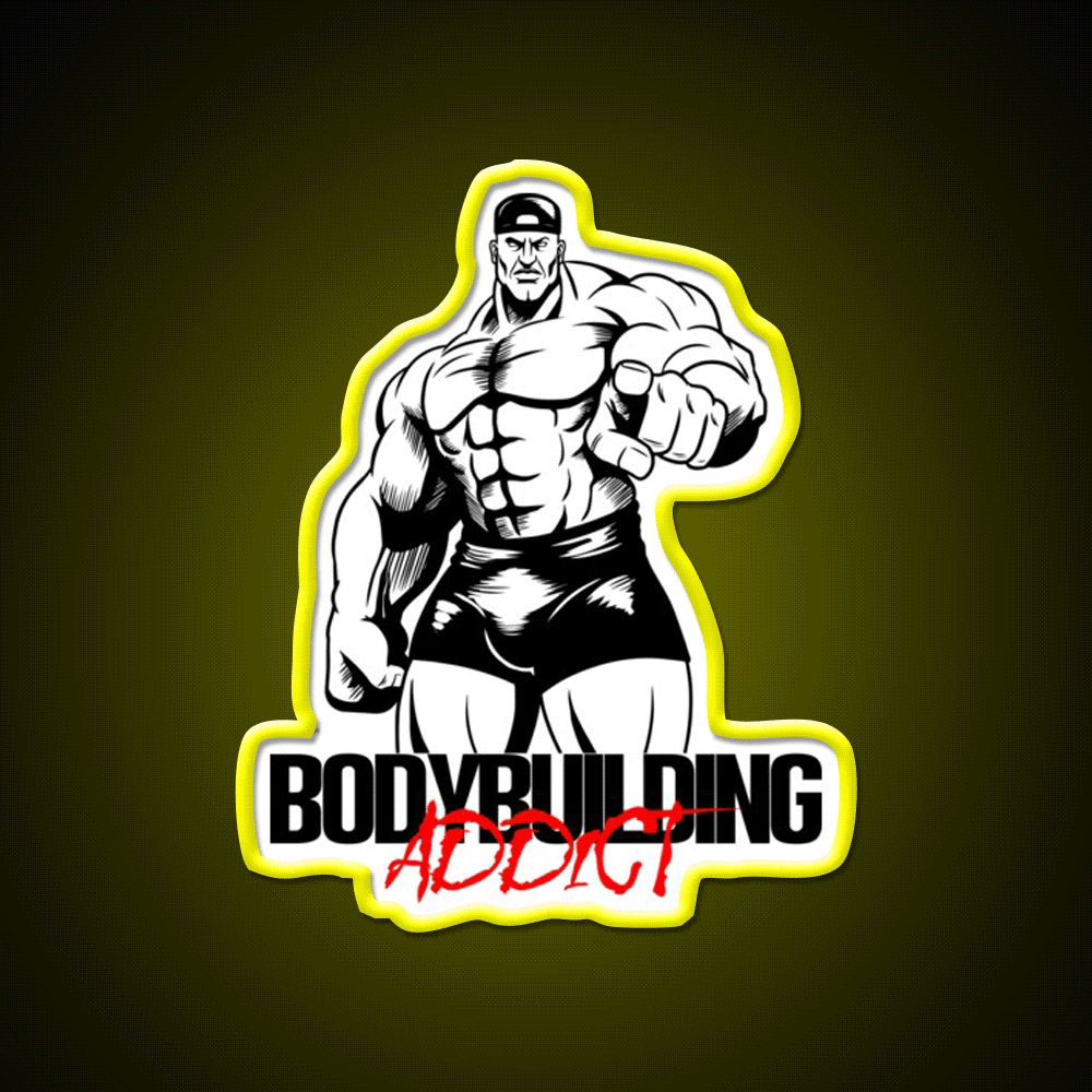 Bodybuilding Addict 13 Black Gym Fitness Led Neon Sign Rgb Color
