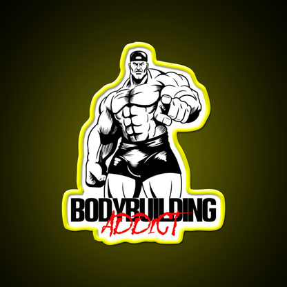 Bodybuilding Addict 13 Black Gym Fitness Led Neon Sign Rgb Color