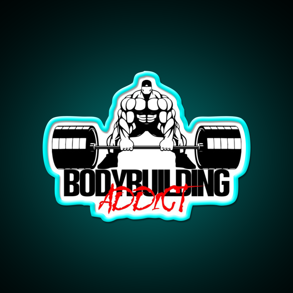 Bodybuilding Addict 14 Black Gym Fitness Led Neon Sign Rgb Color