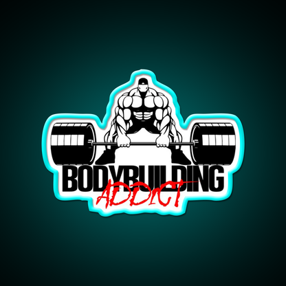 Bodybuilding Addict 14 Black Gym Fitness Led Neon Sign Rgb Color