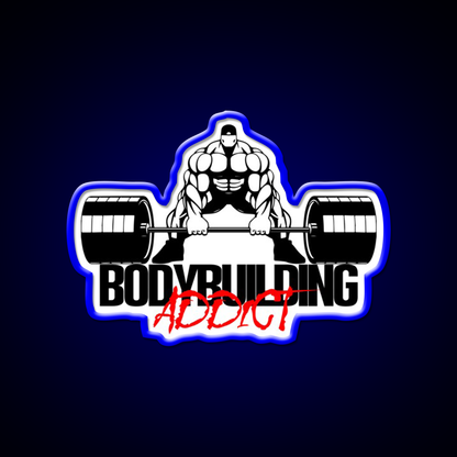 Bodybuilding Addict 14 Black Gym Fitness Led Neon Sign Rgb Color