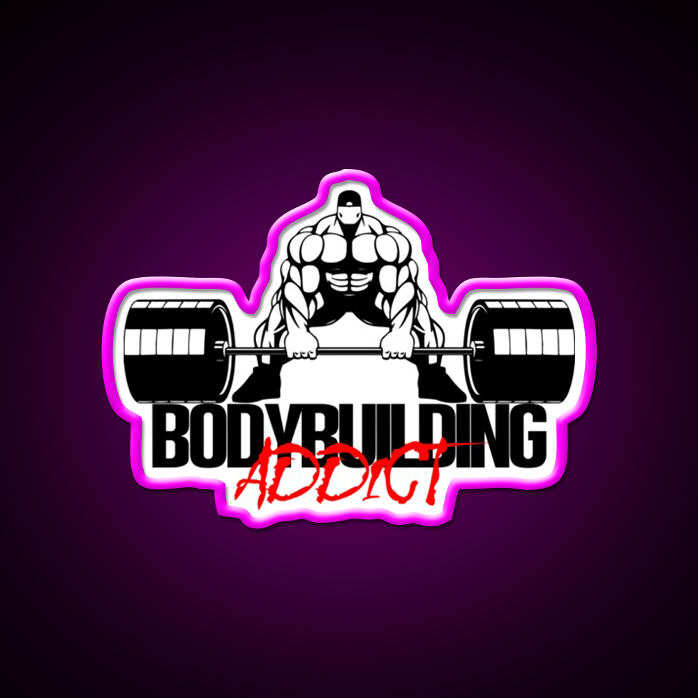 Bodybuilding Addict 14 Black Gym Fitness Led Neon Sign Rgb Color