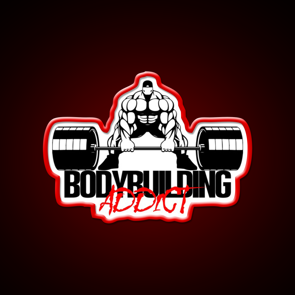 Bodybuilding Addict 14 Black Gym Fitness Led Neon Sign Rgb Color