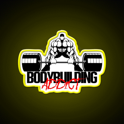 Bodybuilding Addict 14 Black Gym Fitness Led Neon Sign Rgb Color