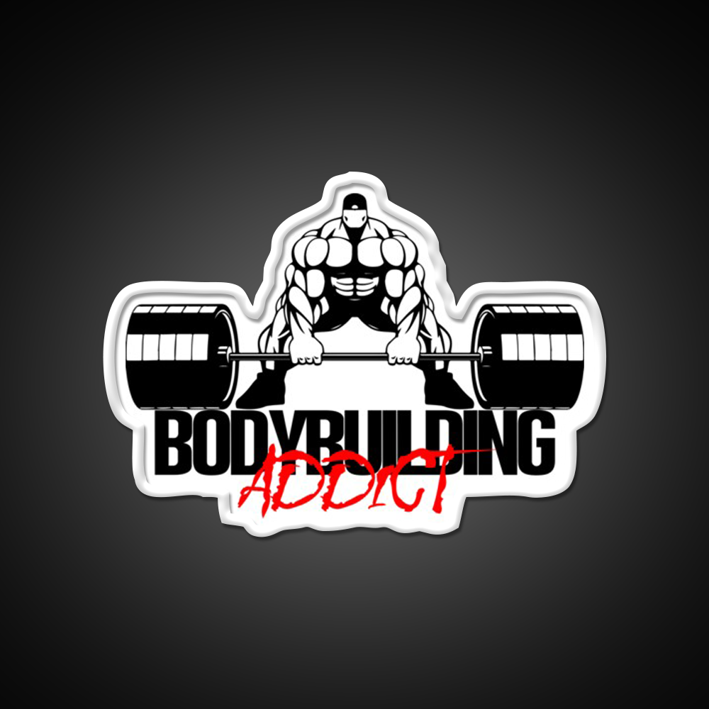 Bodybuilding Addict 14 Black Gym Fitness Led Neon Sign Rgb Color