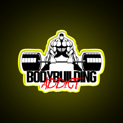 Bodybuilding Addict 14 Black Gym Fitness Led Neon Sign Rgb Color