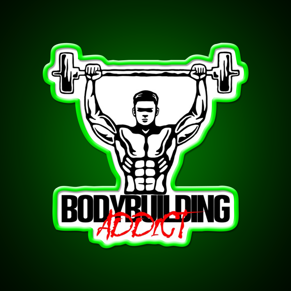 Bodybuilding Addict 15 Black Gym Fitness Led Neon Sign Rgb Color
