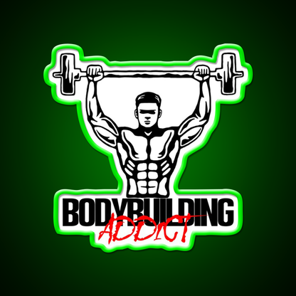 Bodybuilding Addict 15 Black Gym Fitness Led Neon Sign Rgb Color