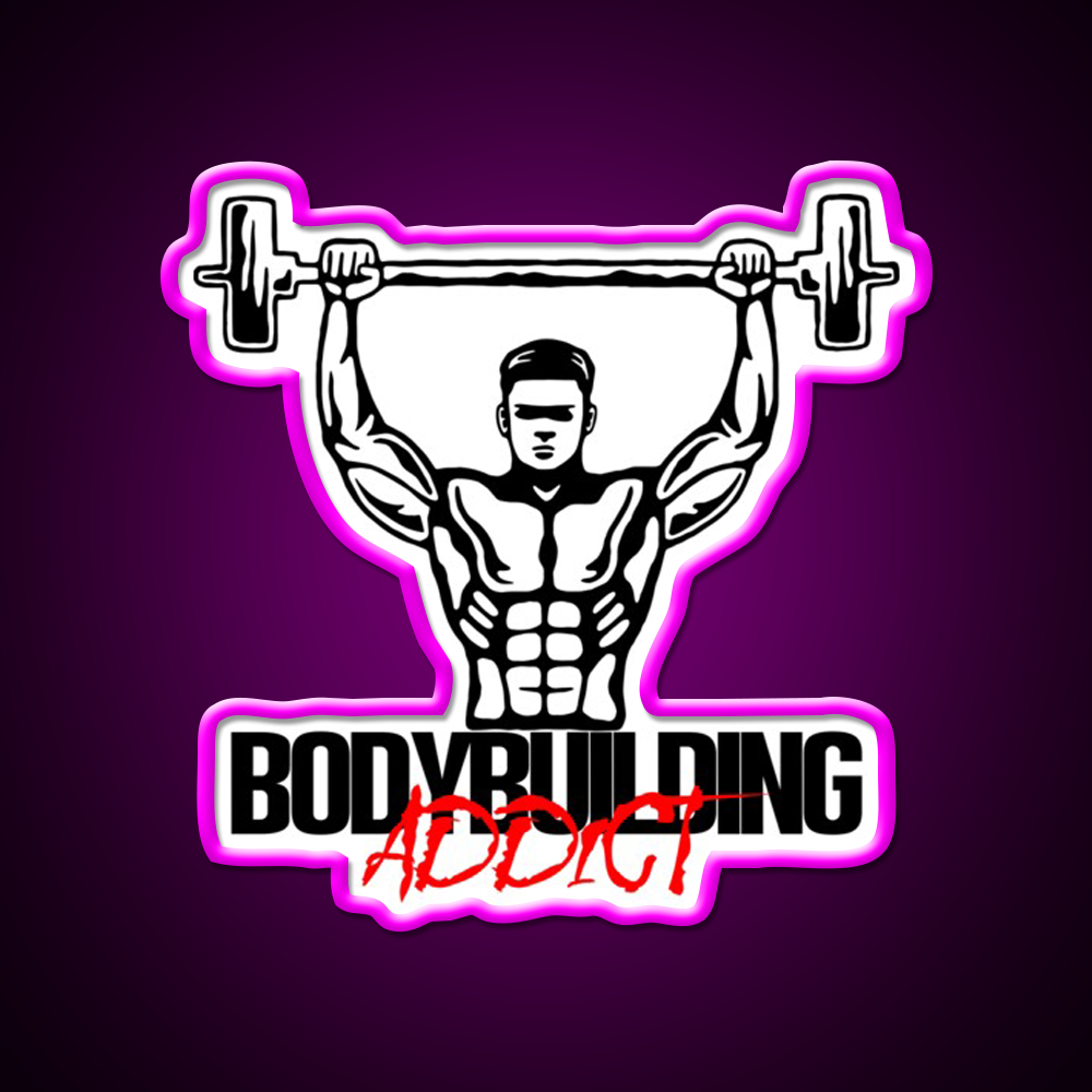 Bodybuilding Addict 15 Black Gym Fitness Led Neon Sign Rgb Color