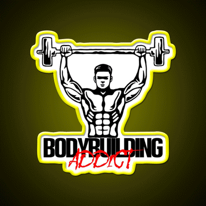 Bodybuilding Addict 15 Black Gym Fitness Led Neon Sign Rgb Color