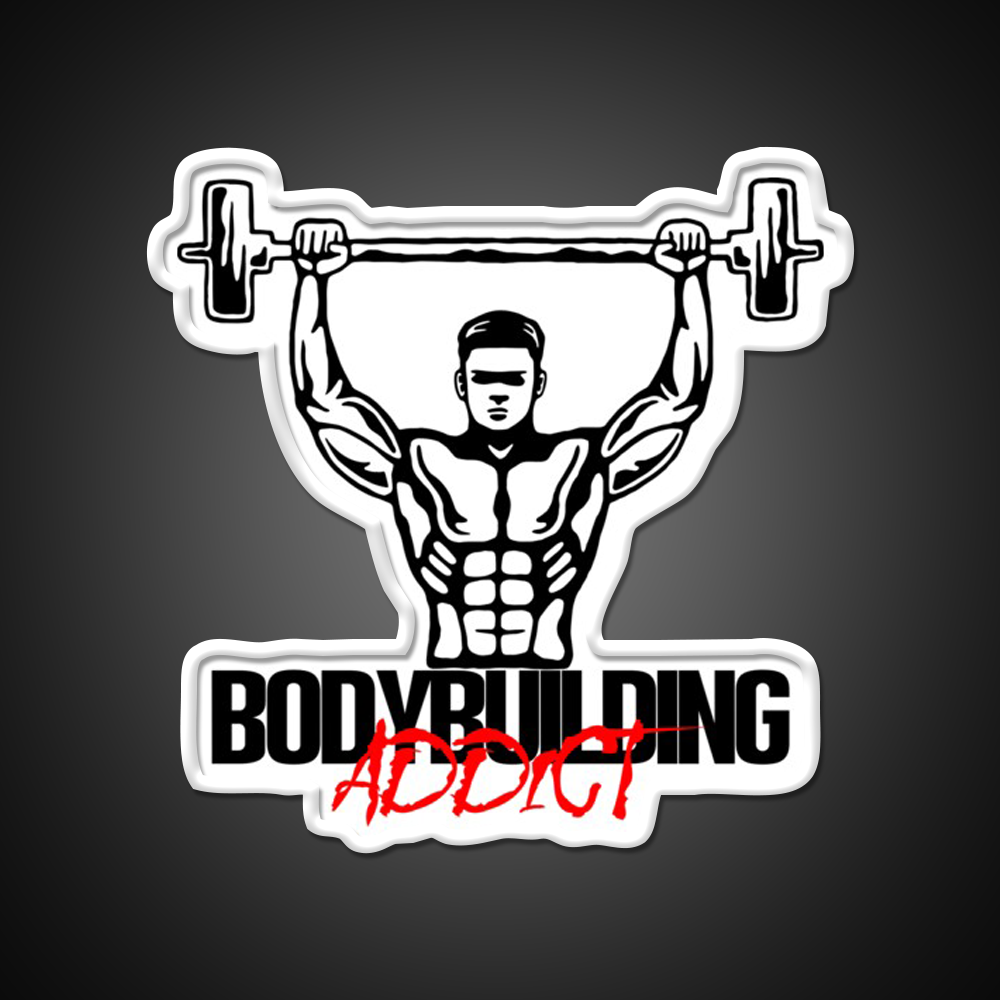 Bodybuilding Addict 15 Black Gym Fitness Led Neon Sign Rgb Color