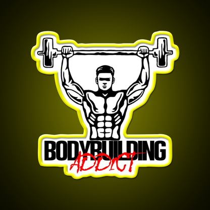 Bodybuilding Addict 15 Black Gym Fitness Led Neon Sign Rgb Color