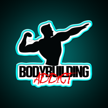 Bodybuilding Addict 2 Black Gym Fitness Led Neon Sign Rgb Color