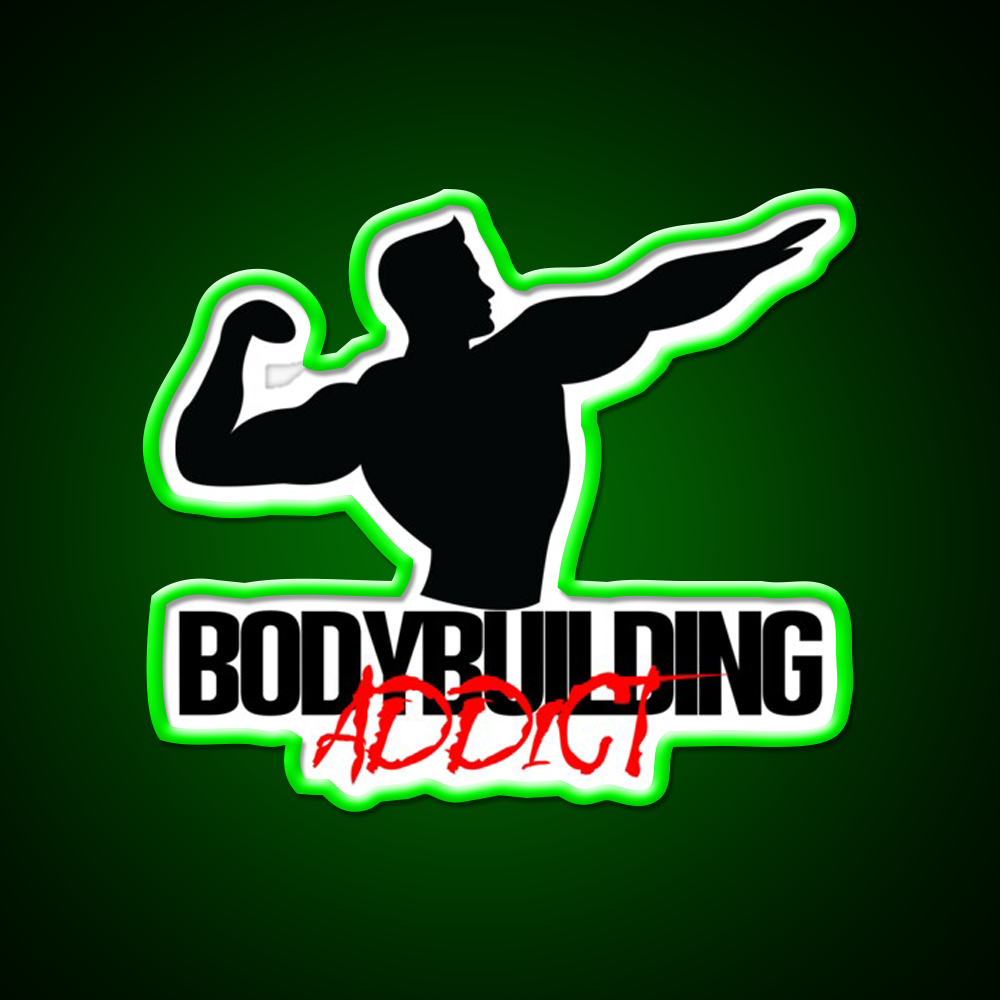 Bodybuilding Addict 2 Black Gym Fitness Led Neon Sign Rgb Color