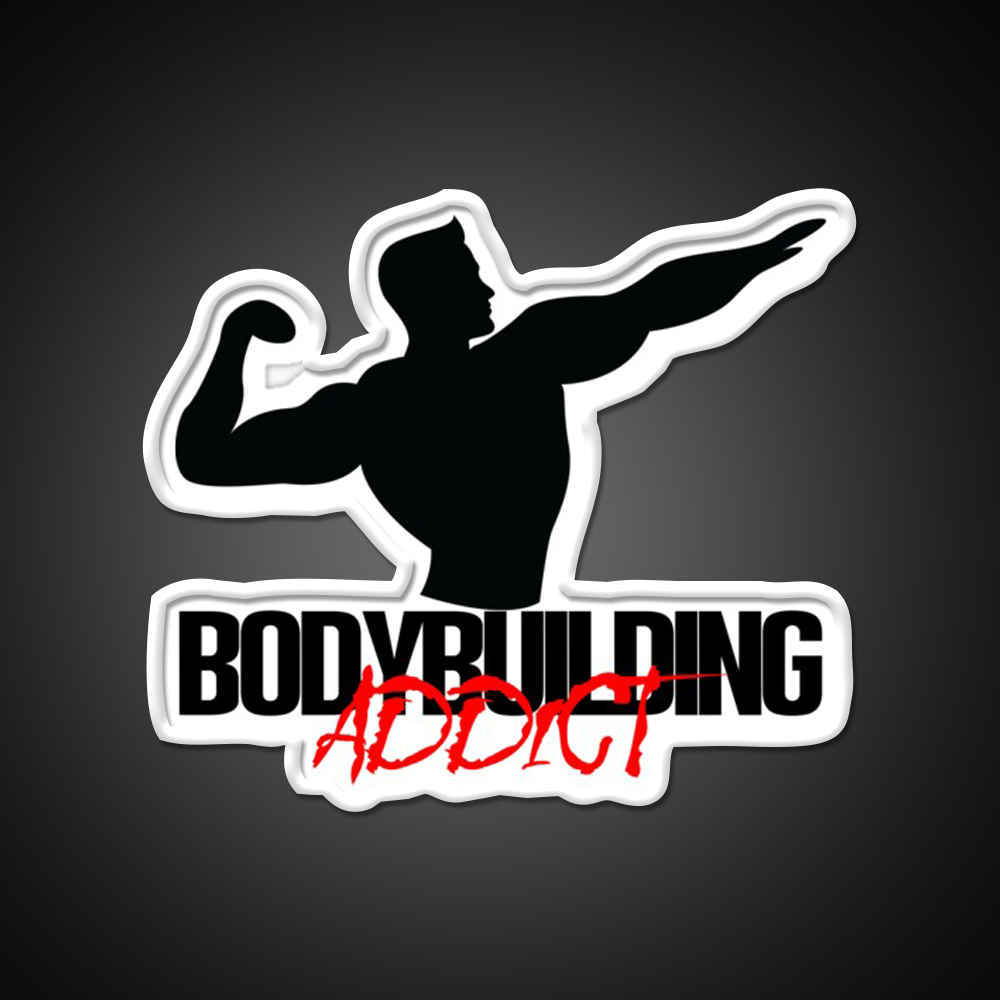 Bodybuilding Addict 2 Black Gym Fitness Led Neon Sign Rgb Color