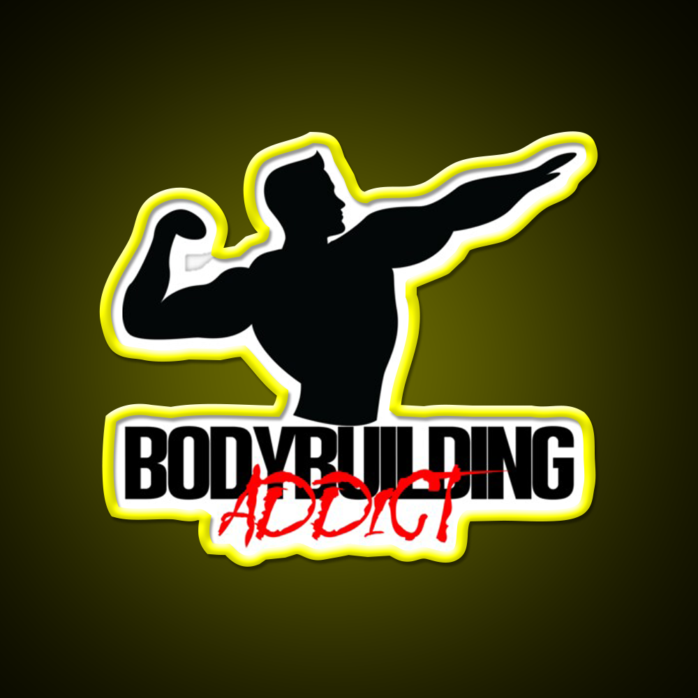 Bodybuilding Addict 2 Black Gym Fitness Led Neon Sign Rgb Color