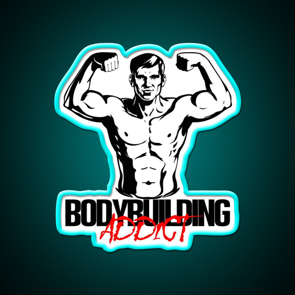 Bodybuilding Addict 4 Black Gym Fitness Led Neon Sign Rgb Color