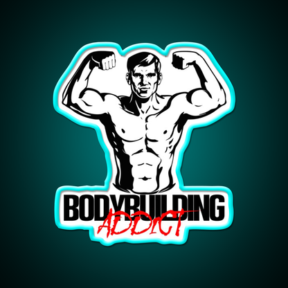Bodybuilding Addict 4 Black Gym Fitness Led Neon Sign Rgb Color