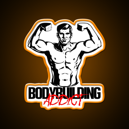 Bodybuilding Addict 4 Black Gym Fitness Led Neon Sign Rgb Color