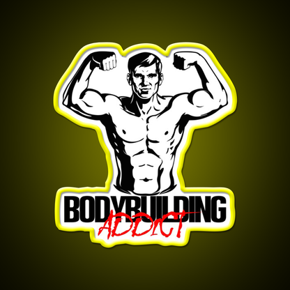 Bodybuilding Addict 4 Black Gym Fitness Led Neon Sign Rgb Color