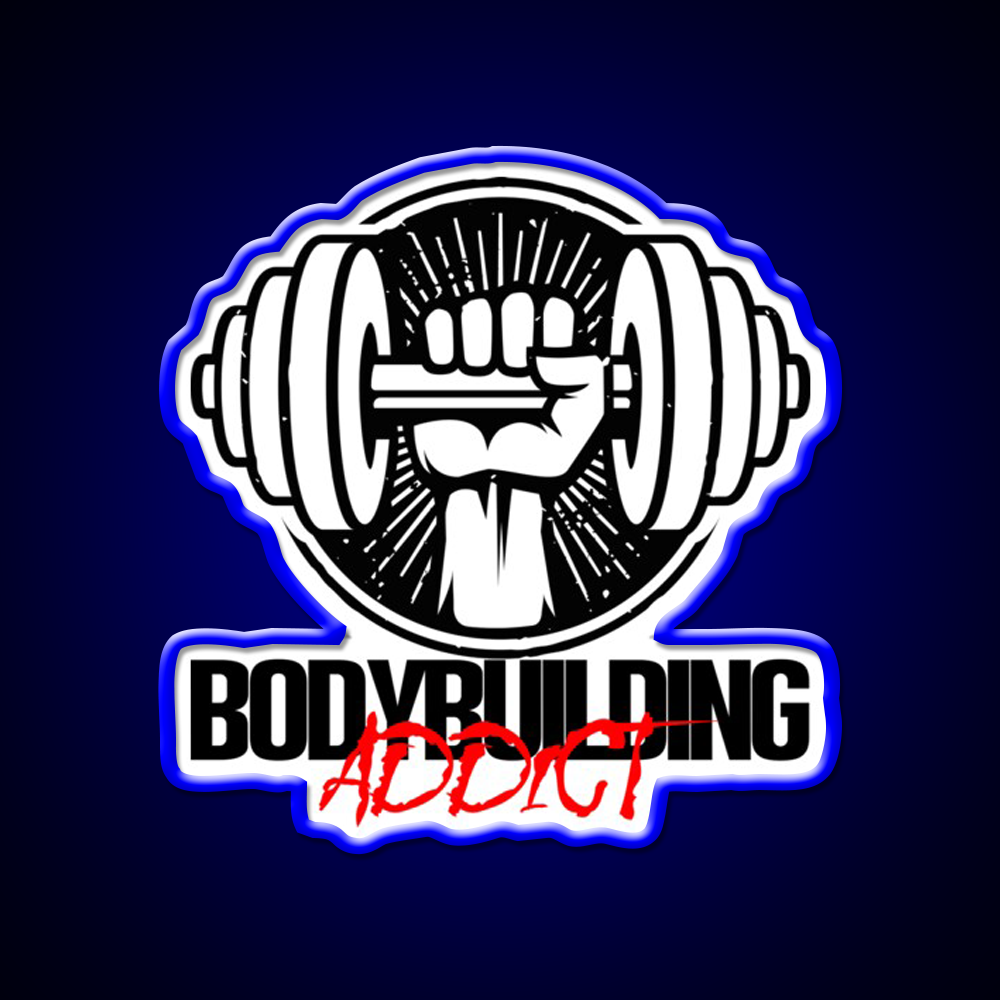 Bodybuilding Addict 6 Black Gym Fitness Led Neon Sign Rgb Color