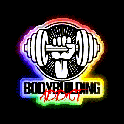 Bodybuilding Addict 6 Black Gym Fitness Led Neon Sign Rgb Color