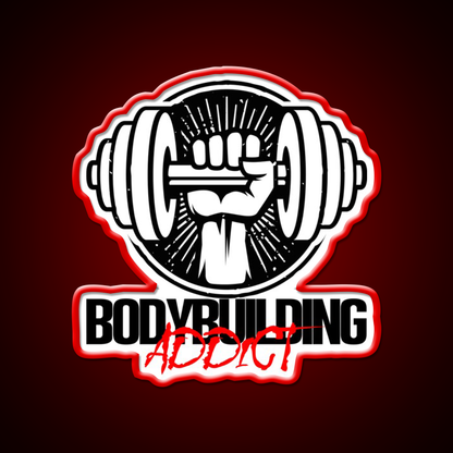 Bodybuilding Addict 6 Black Gym Fitness Led Neon Sign Rgb Color