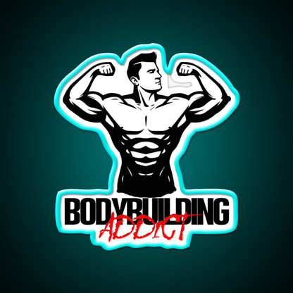 Bodybuilding Addict 7 Black Gym Fitness Led Neon Sign Rgb Color