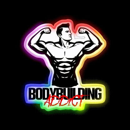 Bodybuilding Addict 7 Black Gym Fitness Led Neon Sign Rgb Color